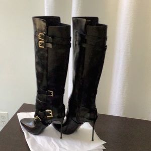 Roberto Cavalli high heels boots black leather s40